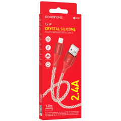 Кабель Type-C на iPhone 8pin (lightning) Borofone BX79, силикон, черный