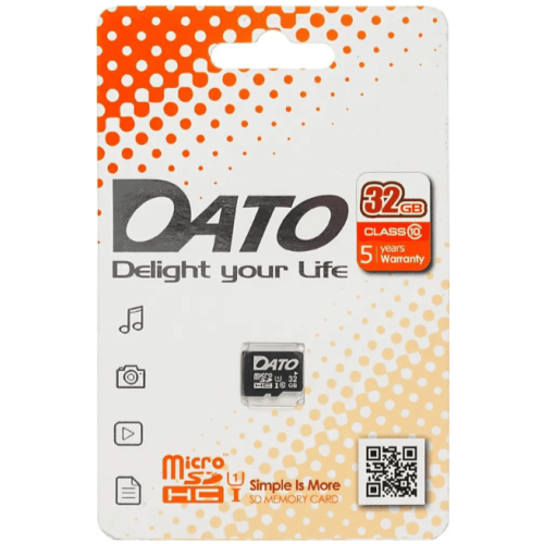 Карта памяти micro SDHC 32Gb Class 10 Dato (без адаптера)