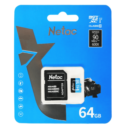 Карта памяти micro SDXC 64Gb P500 Class 10 Netac