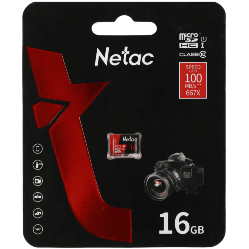 Карта памяти microSDHC 16Gb P500 Extreme Pro V10 A1 Class 10 UHS-I U3 Netac