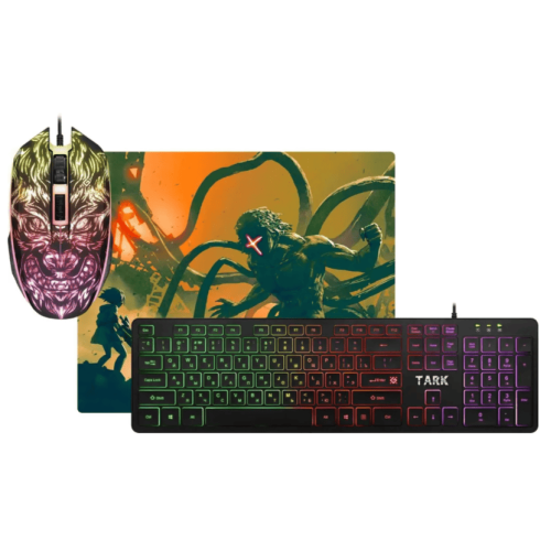 Набор клавиатура+мышь провд. (USB) Defender (+Коврик) Tark C-779 RU RGB-подсветка (чёрный) (игровой)