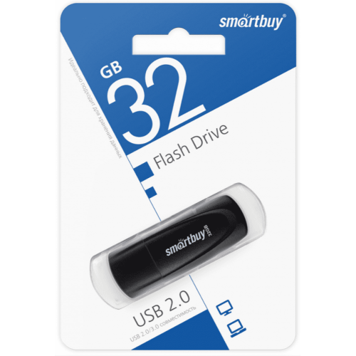 Накопитель Flash Drive USB 2.0 32 Gb Smart Buy Scout Black