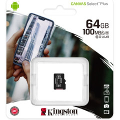 Накопитель Kingston microSDXC 64GB Kingston SDCS2/64GBSP Canvas Select Plus