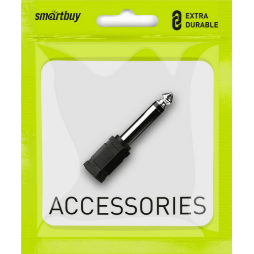 Переходник Jack 6,3 мм (F) - Jack 3,5 мм (M)  Smart Buy