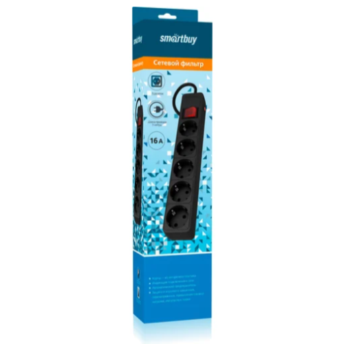 Сетевой фильтр (3м) 5р. Smart Buy SBSP-5-30-K