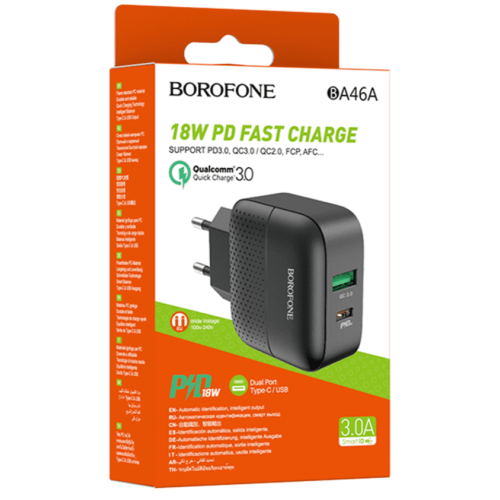 З/у на Type C+1USB порт QC 3.0/PD Borofone BA46A